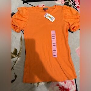 Vince Camuto Tangerine Ribbed Top